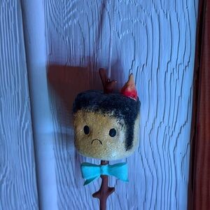 Kawaii Marshmallow Ornament with Teal Bow